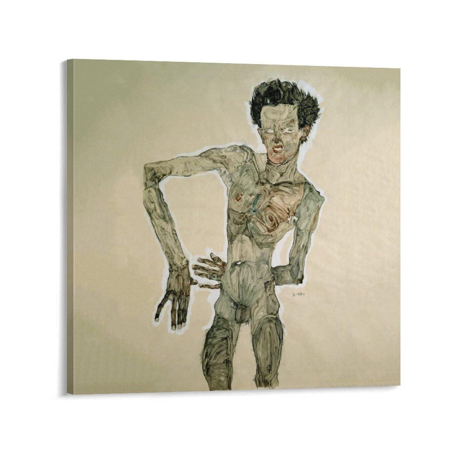 Toile Grimacing Egon Schiele émotion et art expressionniste 1910