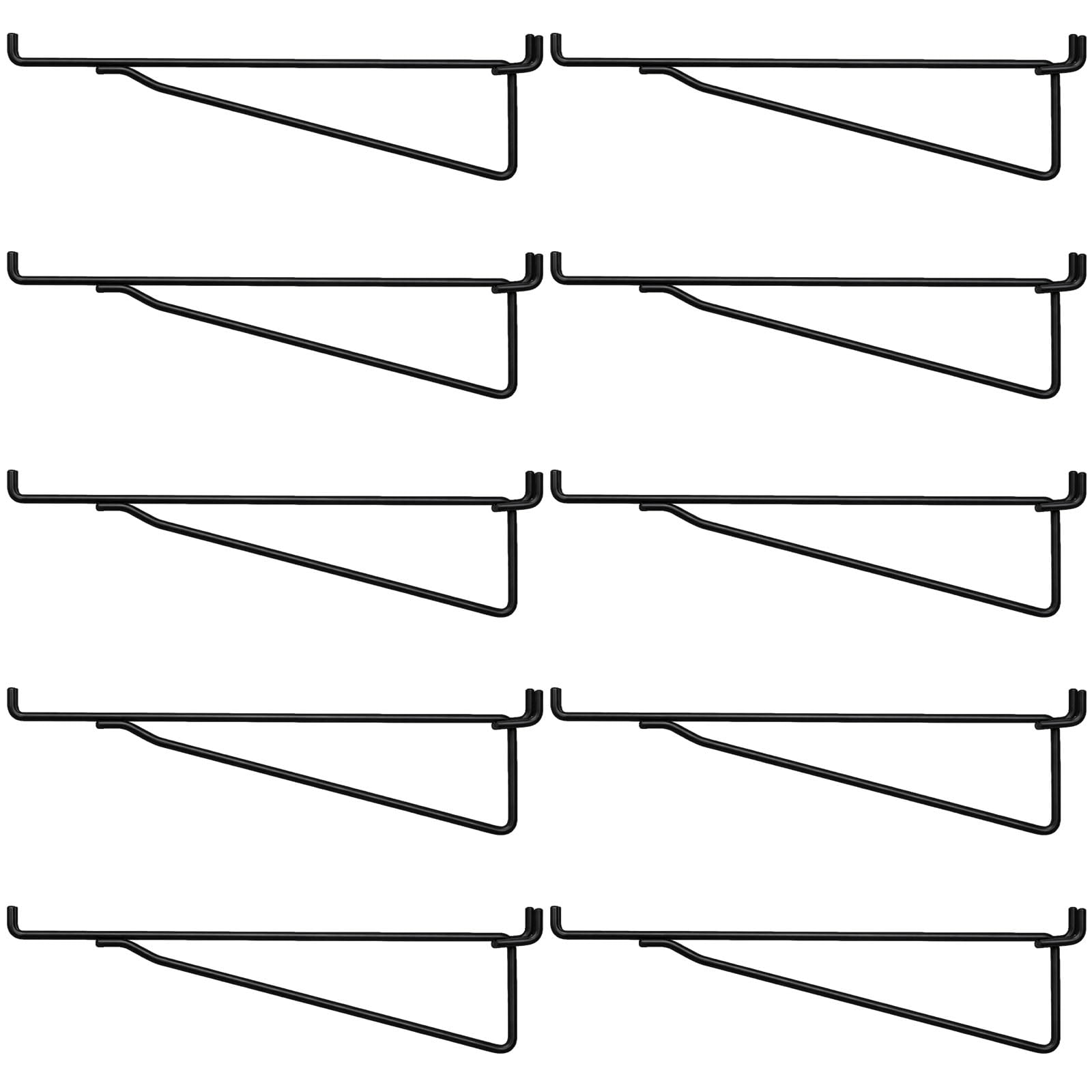 Shimeyao 10 Pcs 14 Inch Pegboard Shelf Brackets, Black