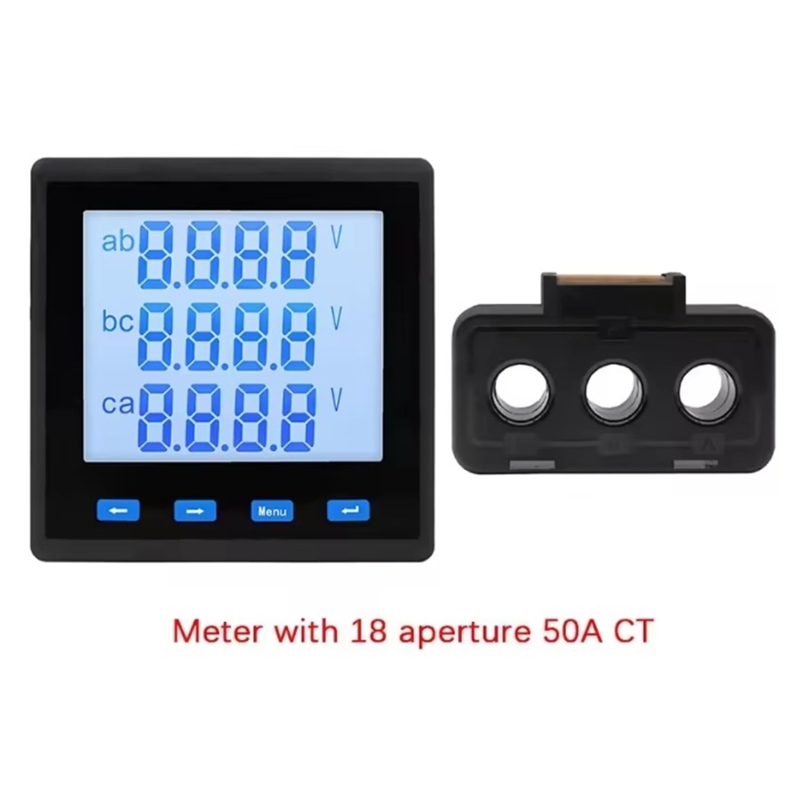 Misuratore multifunzione Voltmetro AC Amperometro 400V Trifase RS485 5A Con CT