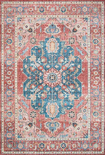 Tapete decorativo Loloi Skye 8' redondo Brick/Ocean miniatura 2