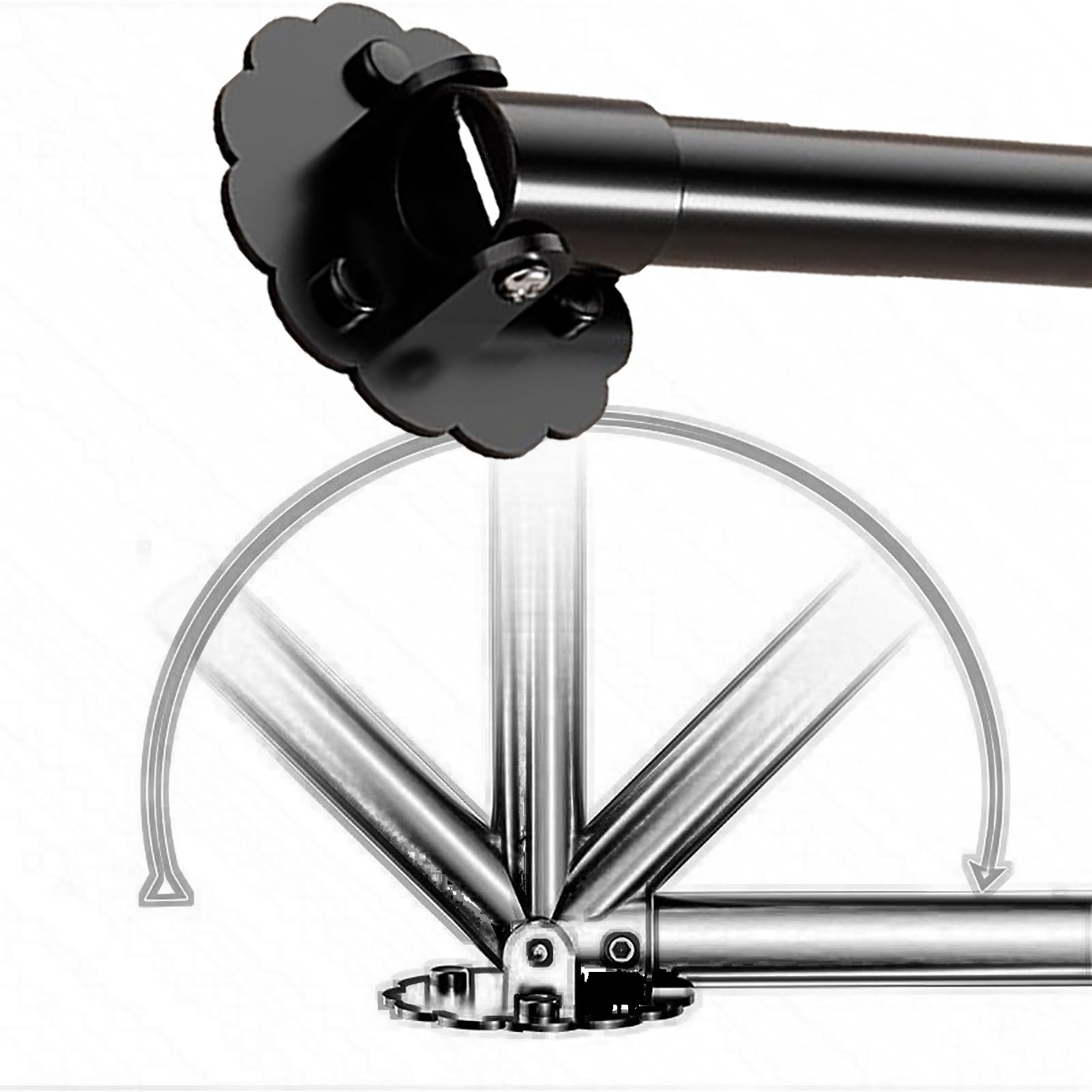 Tringle penderie réglable noire pour stabiliser vos rideaux et vêtements d'angle