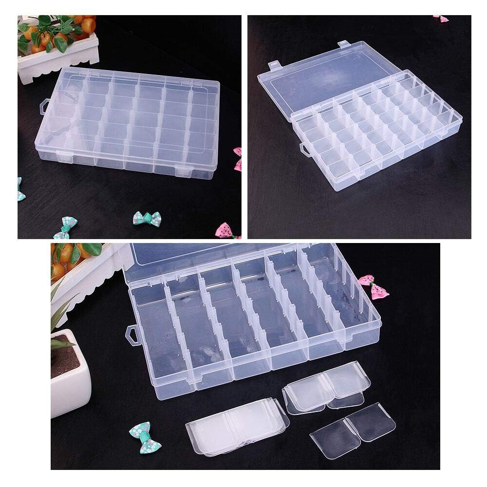 Set Organizer Per Filo Da Ricamo - 100 Bobine Di Seta + Scatola Portatutto In Plastica Con 36 Scomparti E Avvolgitore - 3