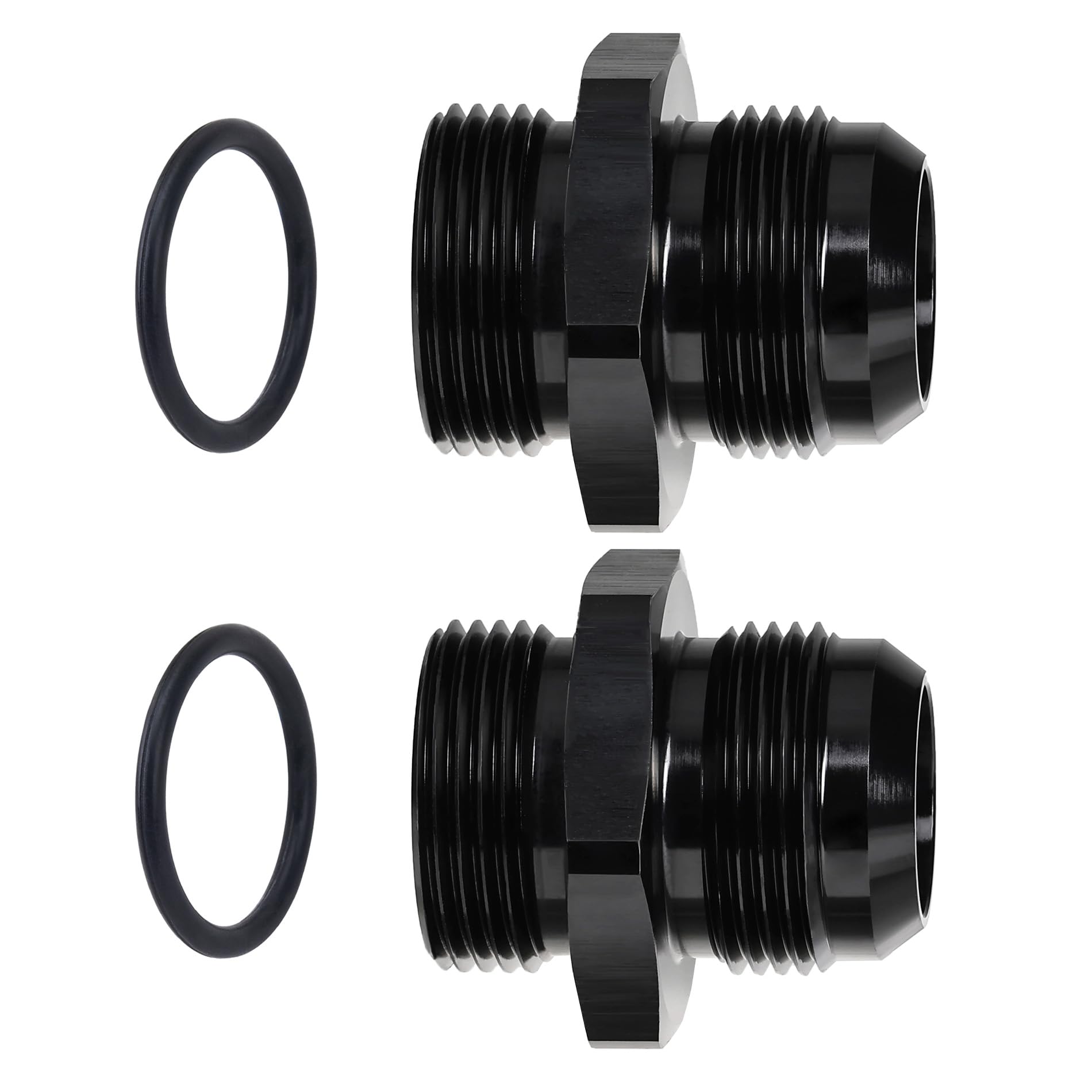 EVIL ENERGY 16AN Flare to 16AN ORB Male 2PCS Fuel Rail Adapter Fitting Black 2PCS