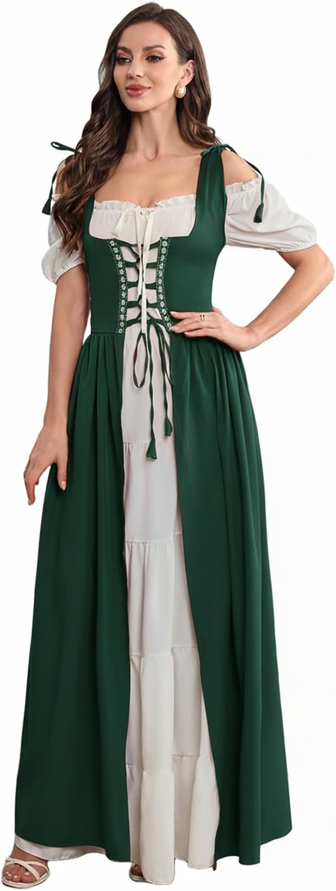 Abaowedding Renaissance Pirate Costume for Women - Medieval Dress, Irish Dress, Ren Faire Costume