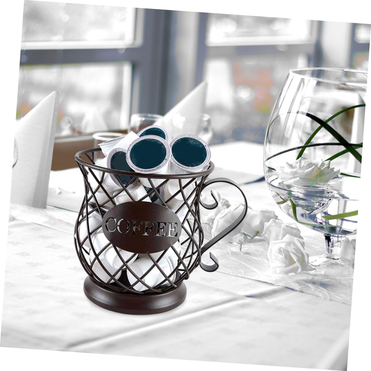 ULTECHNOVO Porte-ustensiles Rangement Élégant Cuisine en Fil de Fer Noir Support Polyvalent et Stable pour Fourchettes et Baguettes pour Comptoir Cuisine ou Balcon