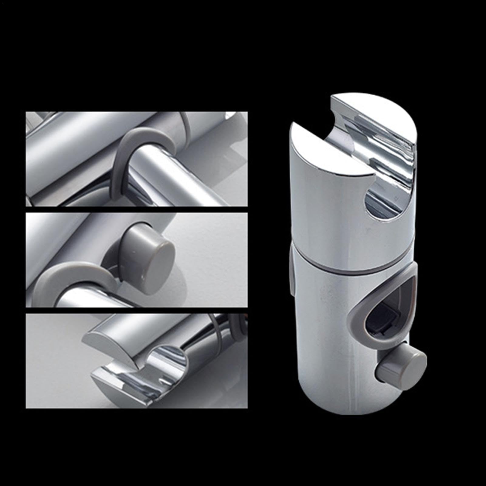 Supporto Per Soffione Doccia Regolabile Per Barra Scorrevole, Universale Da 18 A 25 Mm, Supporto Per Testa Girevole A 360 °, Supporto Per Soffione Scorrevole Per Barra Scorrevole, Morsetto Per Bagno - Foto 4