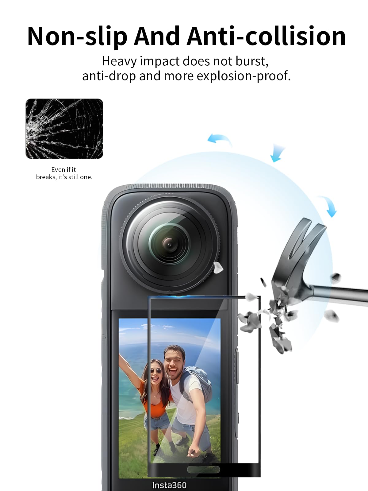 Do Insta360 X5 folia ochronna na ekran ze szkła hartowanego – wysoka przejrzystość, bez pęcherzyków powietrza, odporna na zarysowania, odciski palców (zestaw 3 szt.)
