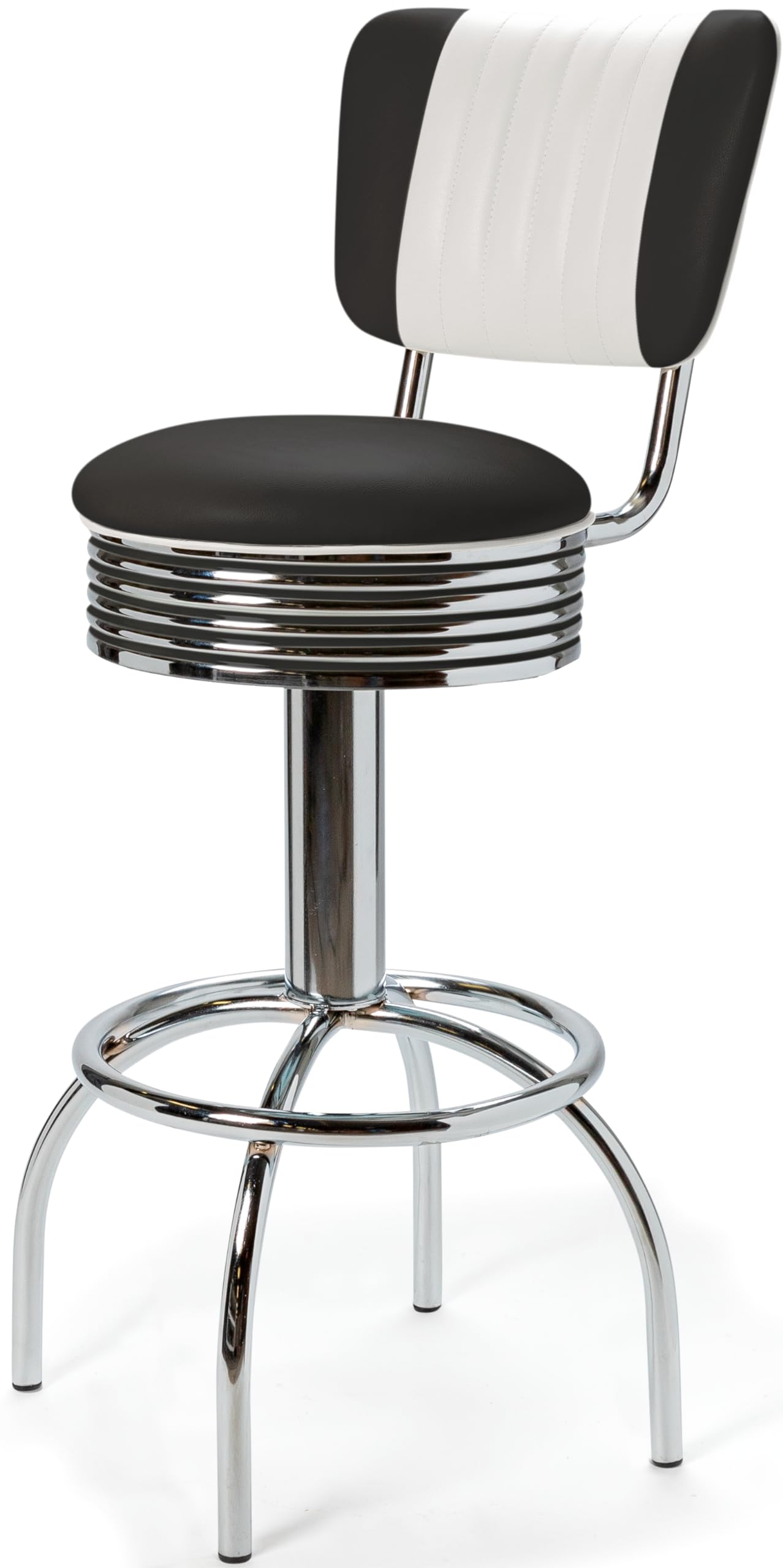 Bel AirBar Stools 50's Designer Bar Stools Set of 2 Black / White