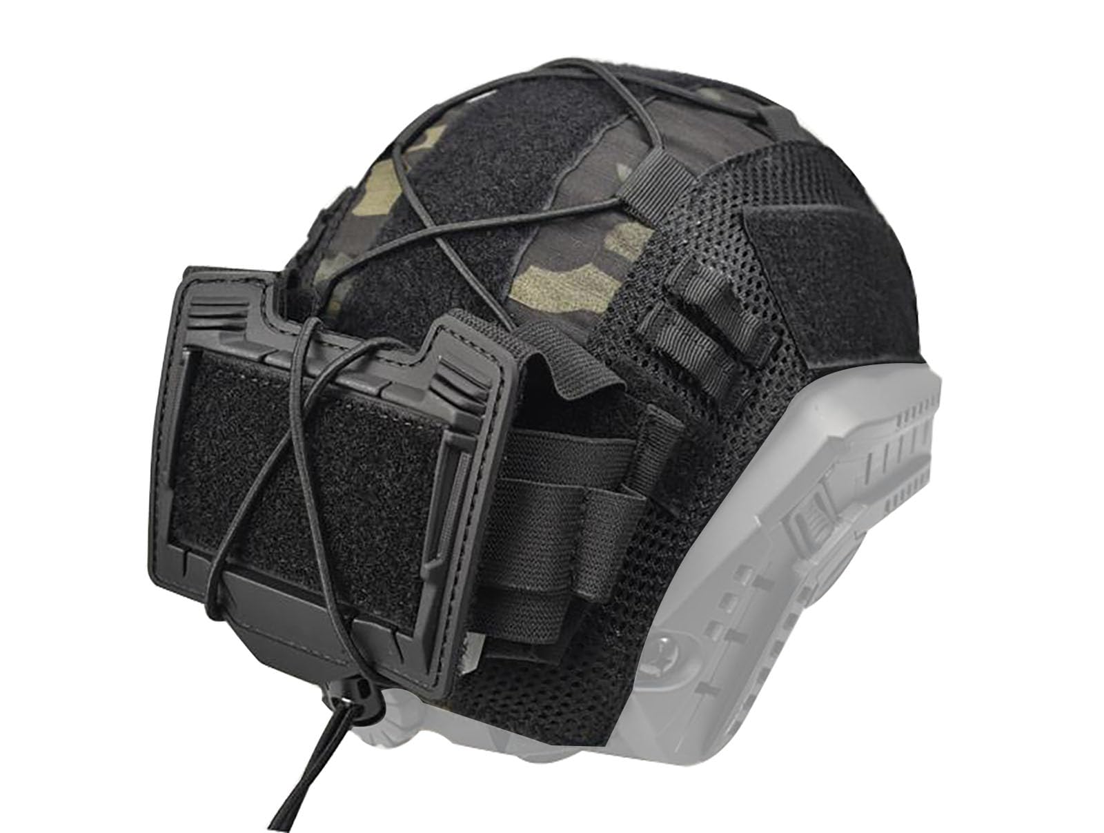 Tactical Fast Helmet Cover Set and Tactical Helmet Battery Pouch Counterweight Pouch Fit Size M/L Fast PJ BJ MH Helmet