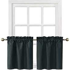 RYB HOME Small Window Curtains for Kitchen, Thermal Insulated Privacy Shades for Bedroom Basement Bathroom Door Half Window Tiers, Width 34 x Length 24 inch, 2 Panels, Dusty Rose