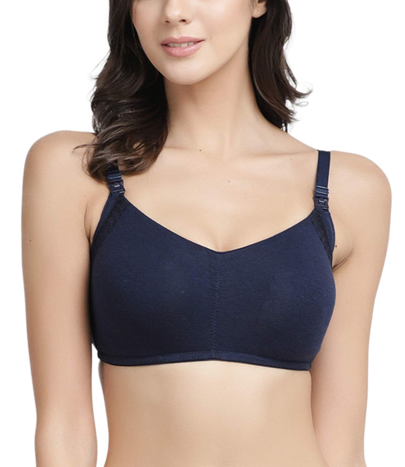 inner sense Organic Cotton Bamboo Feeding Bra with Removable Pads I Full Coverage and Wire-Free Nursing Bra for Women I Maternity Bra with Clasps for Feeding-picture-18