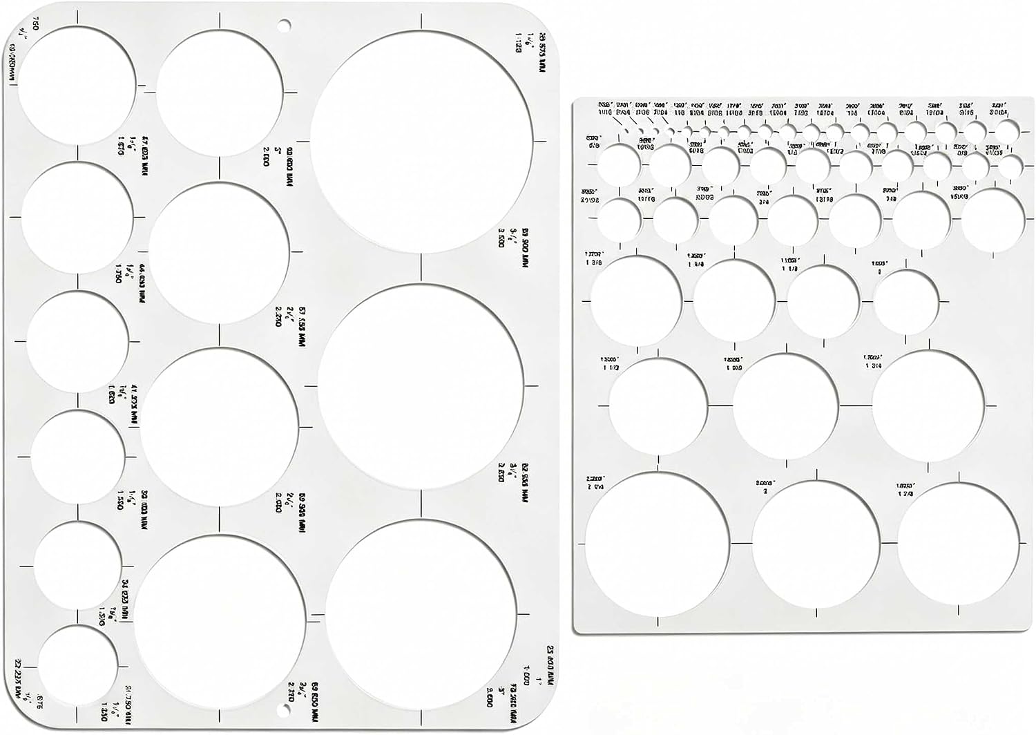 SenseYo 2 Pack Circle Template Stencil Round Geometric Drawings Ruler for Drafting Design Office Building Formwork Studying Large and Small Size