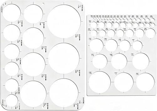 SenseYo 2 Pack Circle Template Stencil Round Geometric Drawings Ruler for Drafting Design Office Building Formwork Studying Large and Small Size