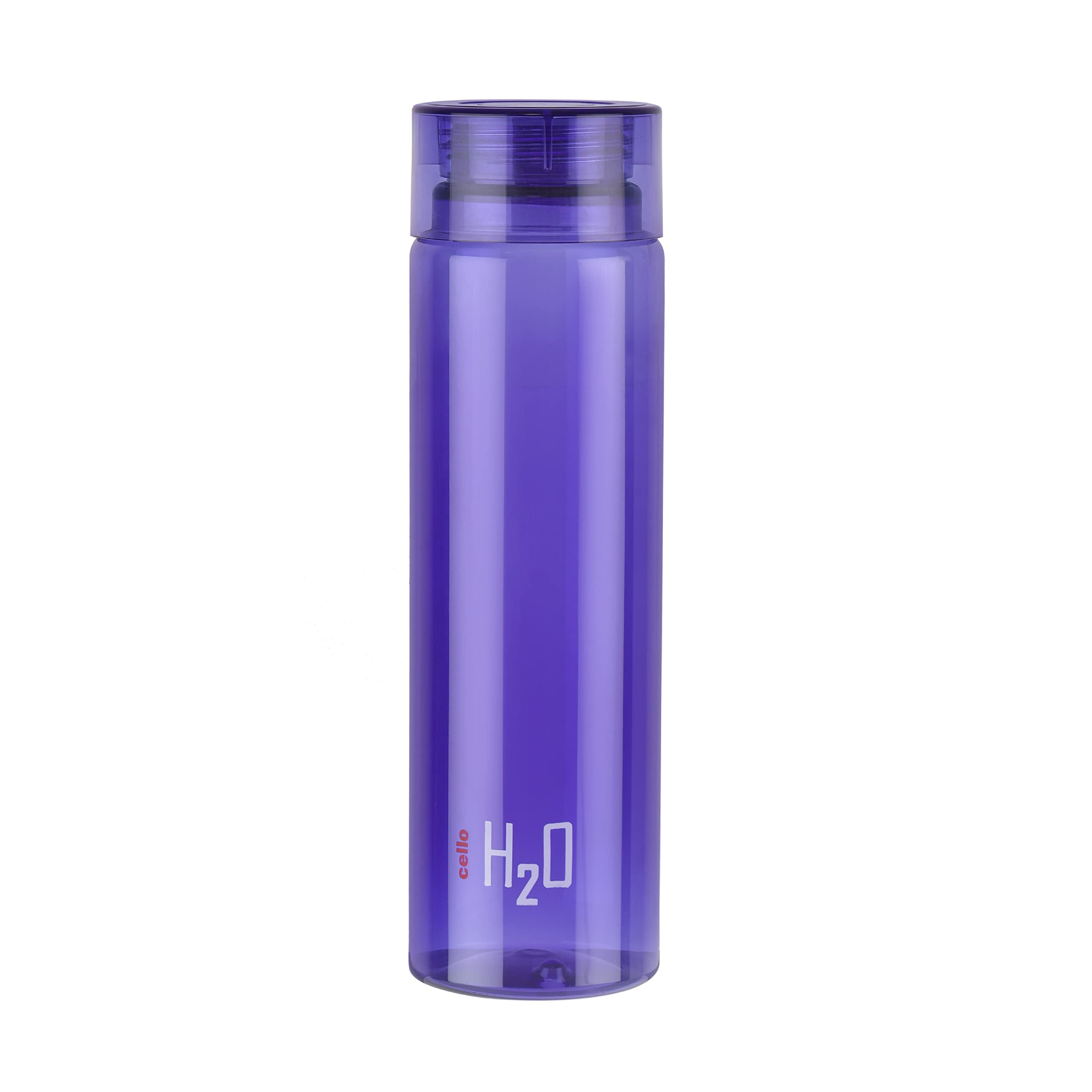 CELLO H2O Round Unbreakable Plastic Water Bottle | Leak proof & break-proof |Best Usage for Office/School/College/Gym/Picnic/Home/Fridge | 1 Liter | Purple, Set of 1