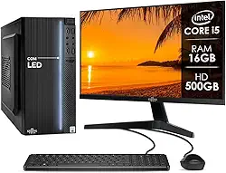 Computador Completo Intel Core i5 16GB HD 500GB Monitor 17" 4 Núcleos Super Turbo Pc Hdmi Teclado e Mouse Strong Tech