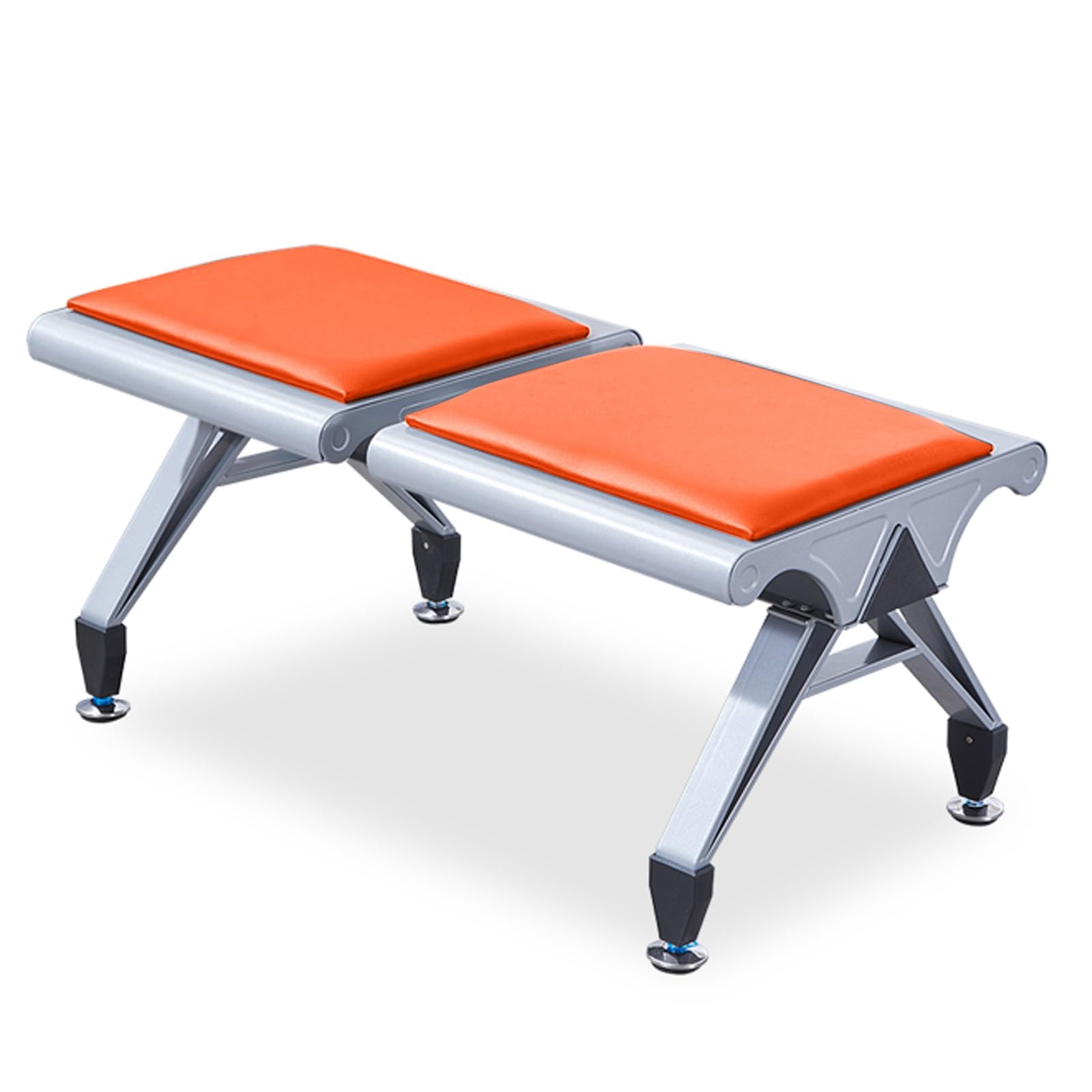 SaryEdge 2-Seat Chairs, PU Reception Seating with No Backrest, Heavy-Duty 440 Lbs Capacity, Perfect for, Salons, Banks, Airports & Offices,