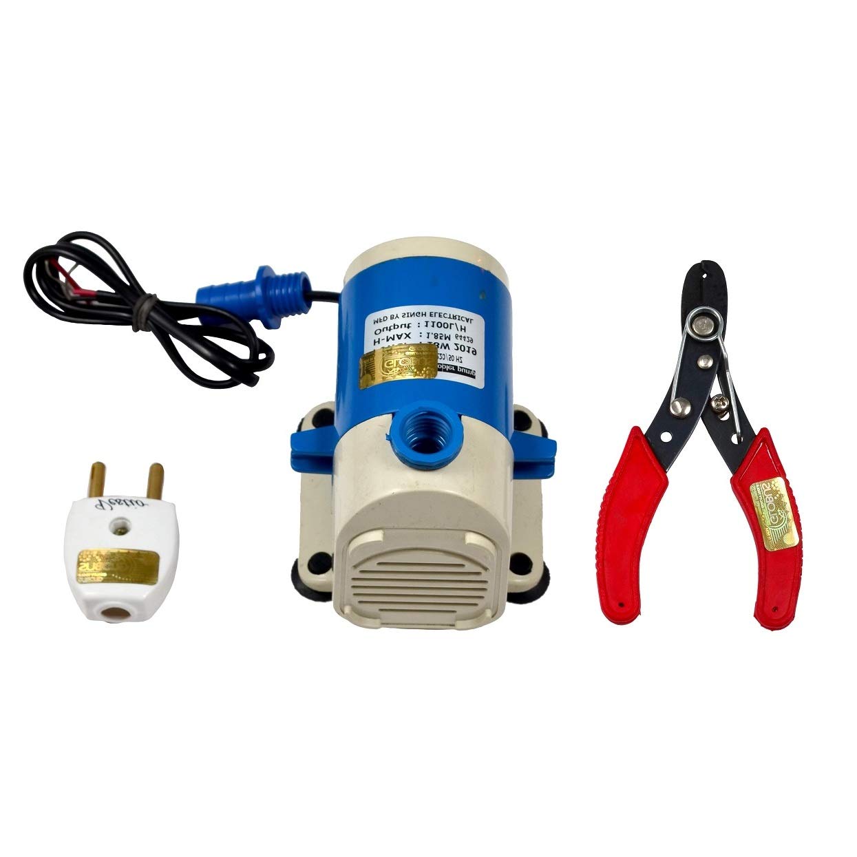 BRAVO 1218 SUBMERSIBLE WATER PUMP,18 WATT, WIRE STRIPPER 5" PLUS FREE 2 PIN SOCKET