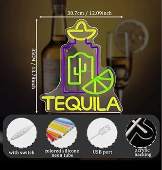 Amazon.co.jp: テキーラ Tequila ネオン 看板 メキシコ 酒 蒸留酒 BAR