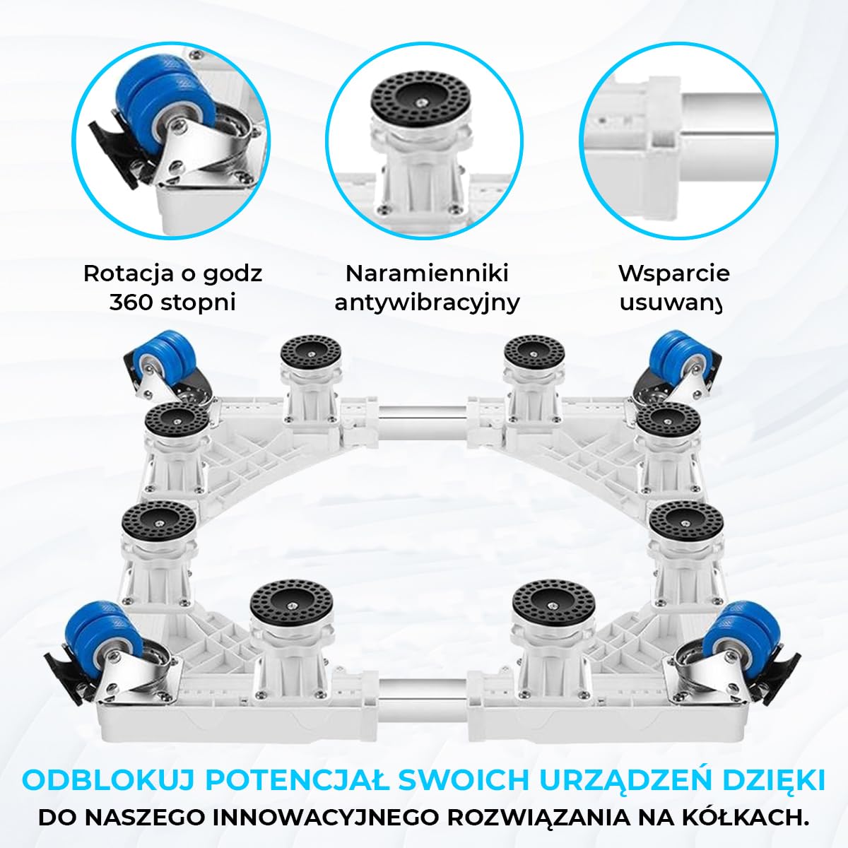 Pralka domowa Fleau Podnieś XL – Pojemność 500 KG – Podnieś lodówkę/Zmywarkę/Suszarkę – Wałek do mebli – Przenośnik do mebli – 8 nóg / 4 koła