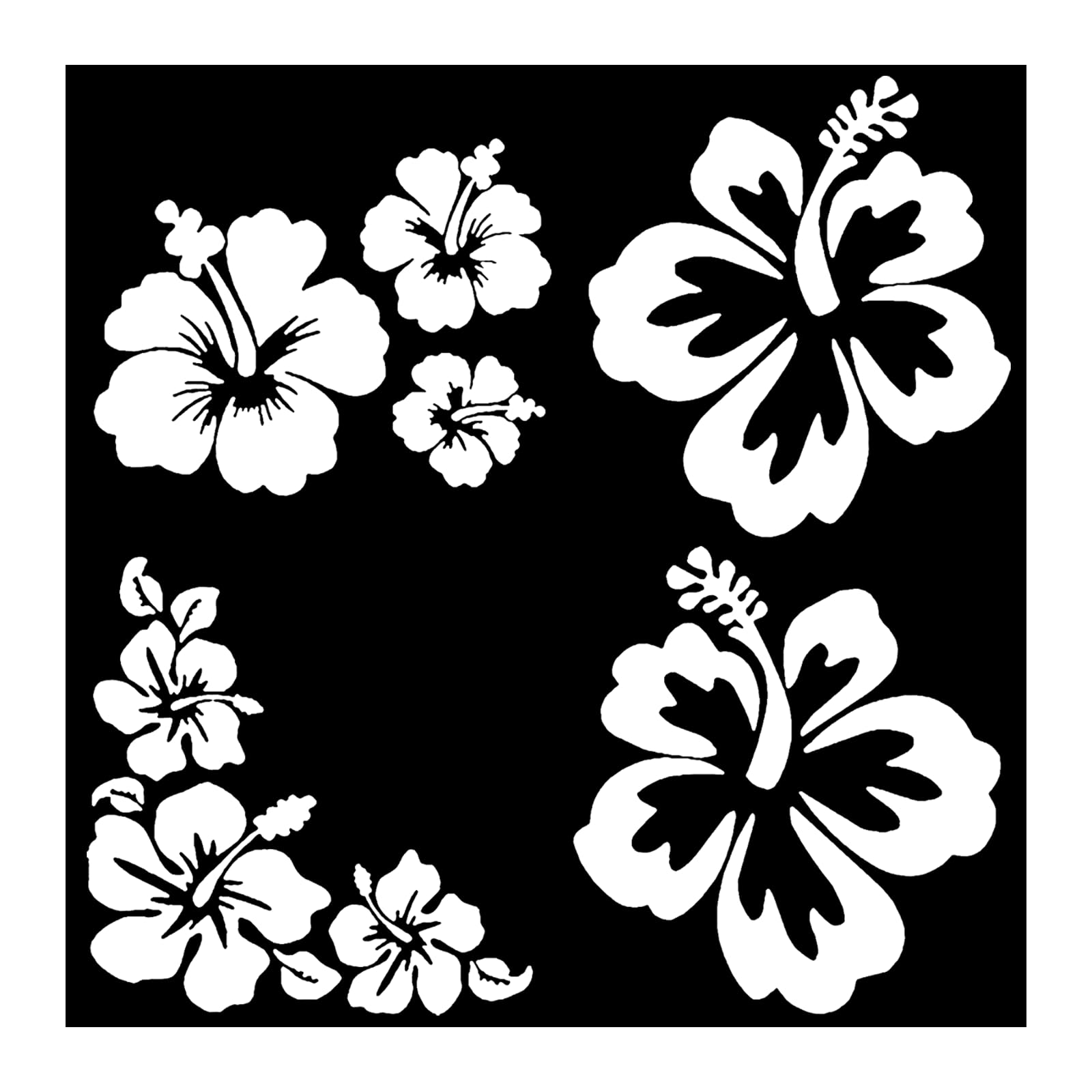 Hawaiian Hibiscus Flower Car Decal Sticker, Waterproof PET Decal, Car Bumper Sticker, Automotive Exterior Decoration Sticker Decal for Car, Truck, SUV, Door, Wall, Laptop (White, 7.88”×7.34”)