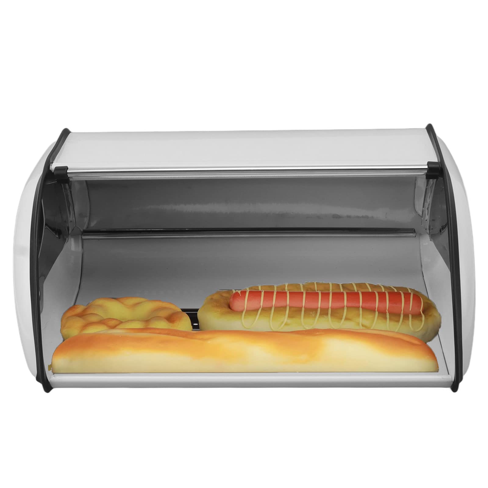 Stainless Steel Bread Box Large Capacity Bread Holder Storage Container Bread Bin Storage Case for Home and Kitchen(White)