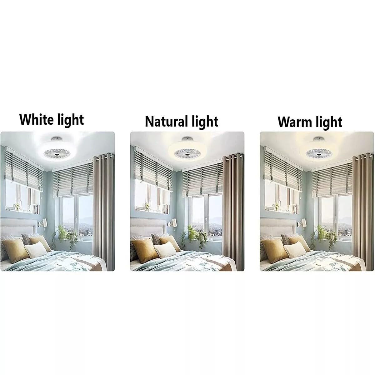 ALLPRESS Ventilatore da Soffitto con Luce LED, Attacco E27, Materiale ABS, Regolabile, Design 2 in 1, con Telecomando, per Casa e Ufficio AS-01579
