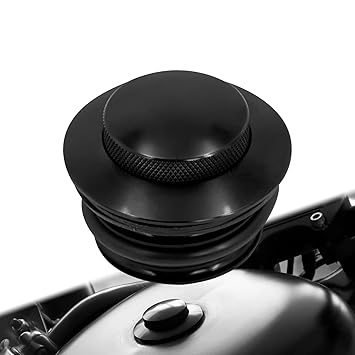 HCmotorku Motorcycle Flush Pop-up Gas Storage Cap Vented Fuel Tank Cap Fit for Harley Dyna Softail Touring Road King Black