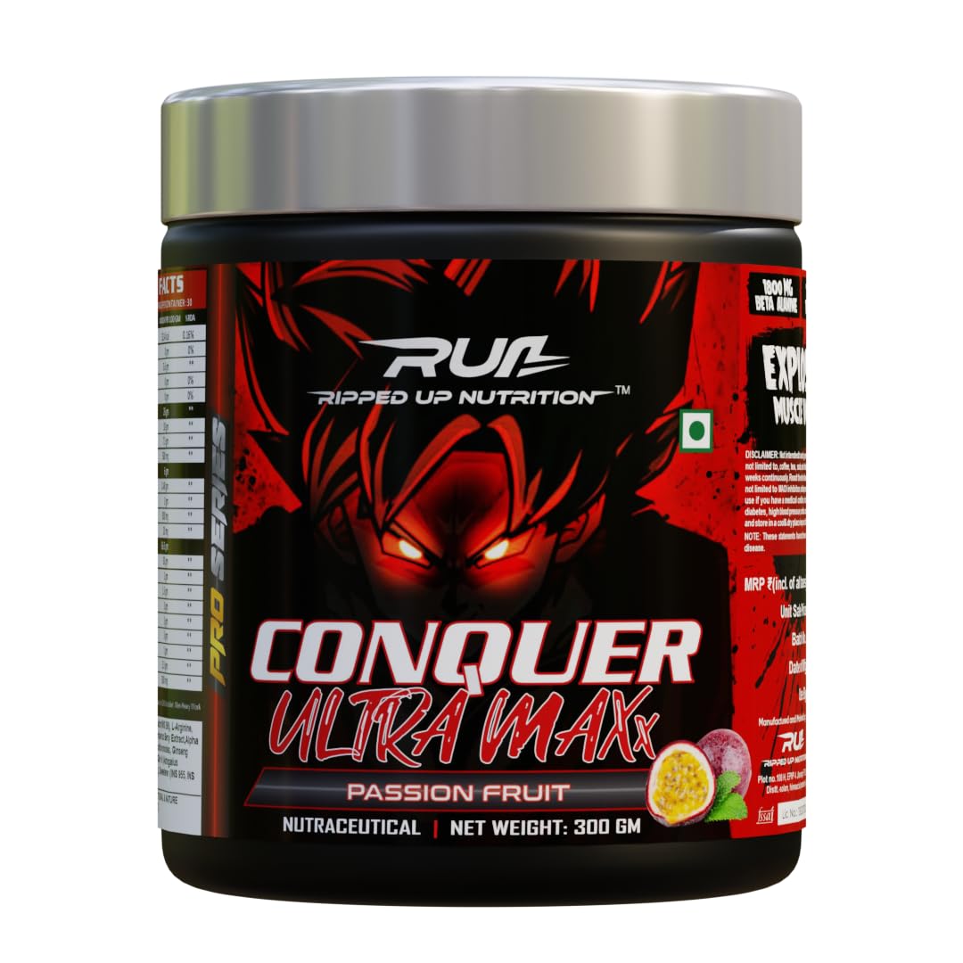 Ripped Up Nutrition Conquer Ultra Maxx- Pre workout-300gm (Passion Fruit) (B0D4M81JV3) Amazon Price History, Amazon Price Tracker