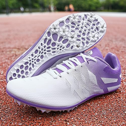 THESTRON Men Women Kids Track and Field Shoes Professional 8 Spikes Running Racing Sneakers Breathable Lightweight Sprinting Shoes3