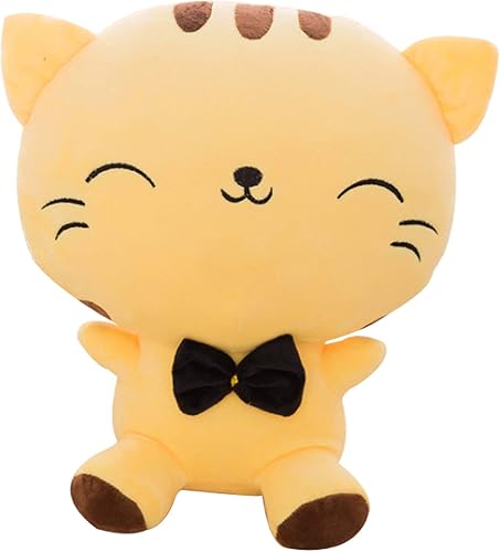 Lindo gato Kawaii juguetes de peluche Anime peluche muñeca cojín de juguete amarillo