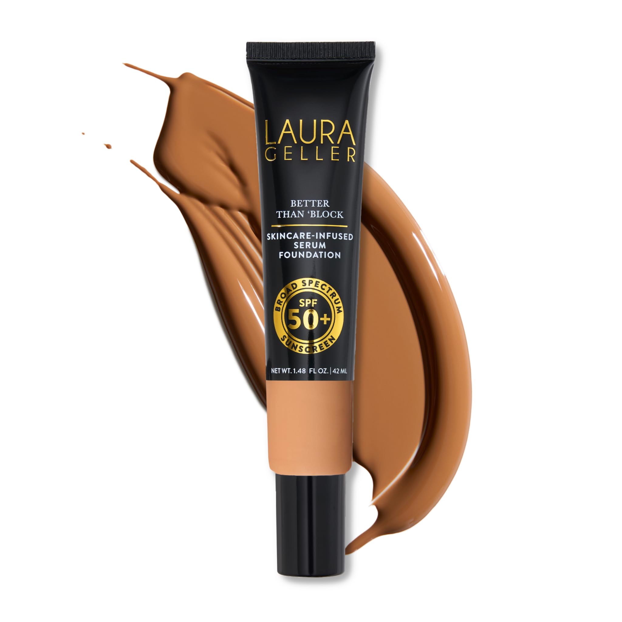 LAURA GELLER NEW YORK Better Than Block Skincare-Infused Serum Foundation with Broad Spectrum SPF 50 Sand