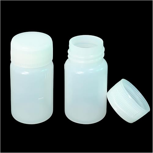 Tegg Botella de reactivo del PE 50PCS 0.3 fl oz PE envases químicos plásticos de la muestra que sella botellas de medicina líquida
