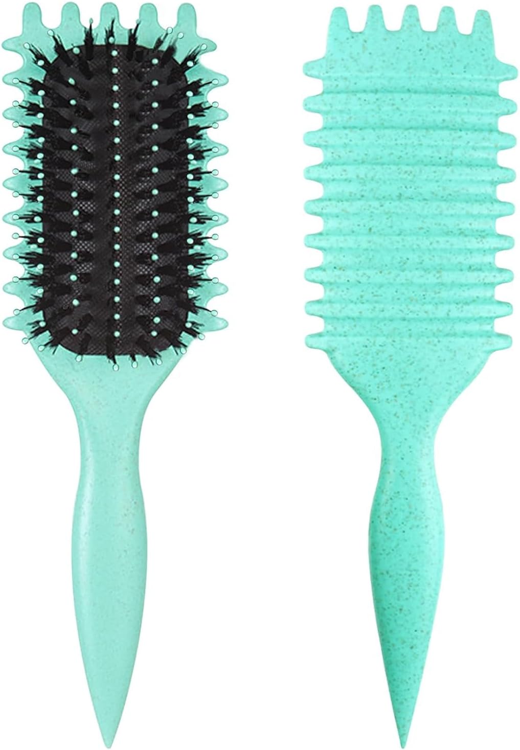 Curl Tanımlama Fırçası, 1 ADET Kıvırcık Saç Fırçası, Kıvırcık Saçlar İçin Fırça, Çekmeyi Azaltmak İçin Erkek ve Kadın Buklelerini Taramak ve Şekillendirmek için (Yeşil)