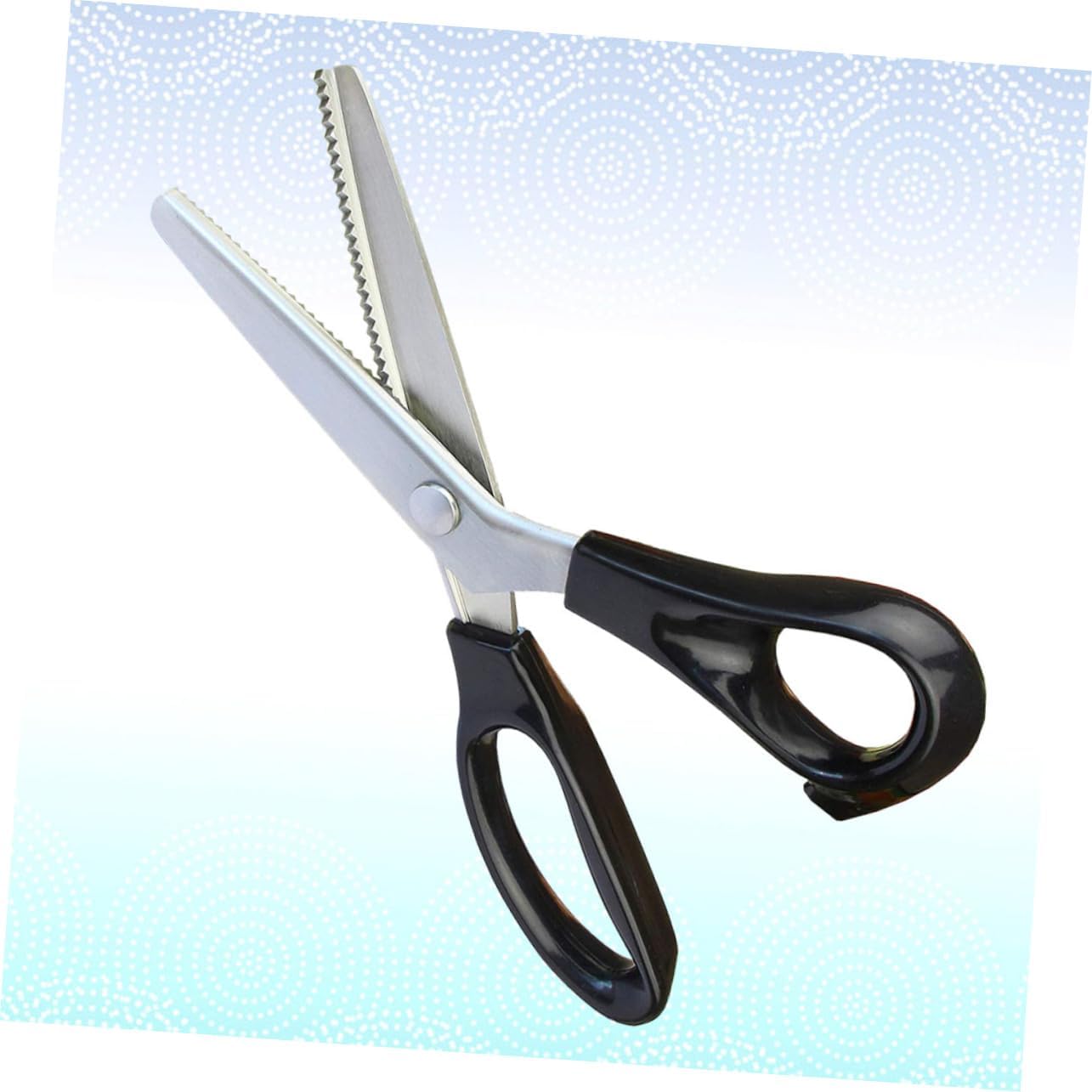 VILLCASE 1pc Professional Stainless Steel Shears Zig Scissors for Dressmaking Sewing and Crafting Ergonomic Handles for Comfort