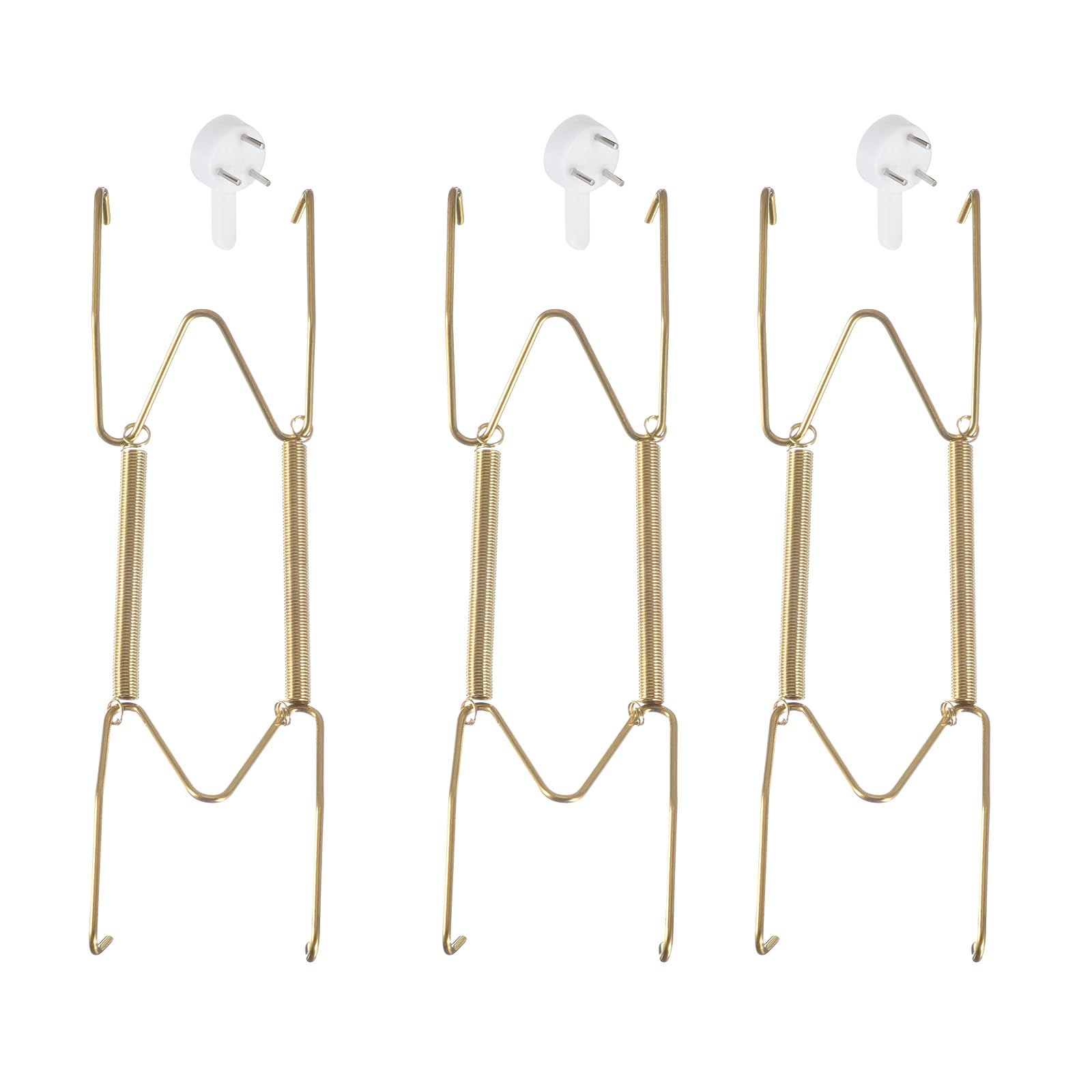 uxcell 3pcs Plate Hanger, 6 Inch Stainless Steel Invisible Wall Plate Hangers with Wall Decorative Hooks and Tip Protector for Decorative Plates and Art