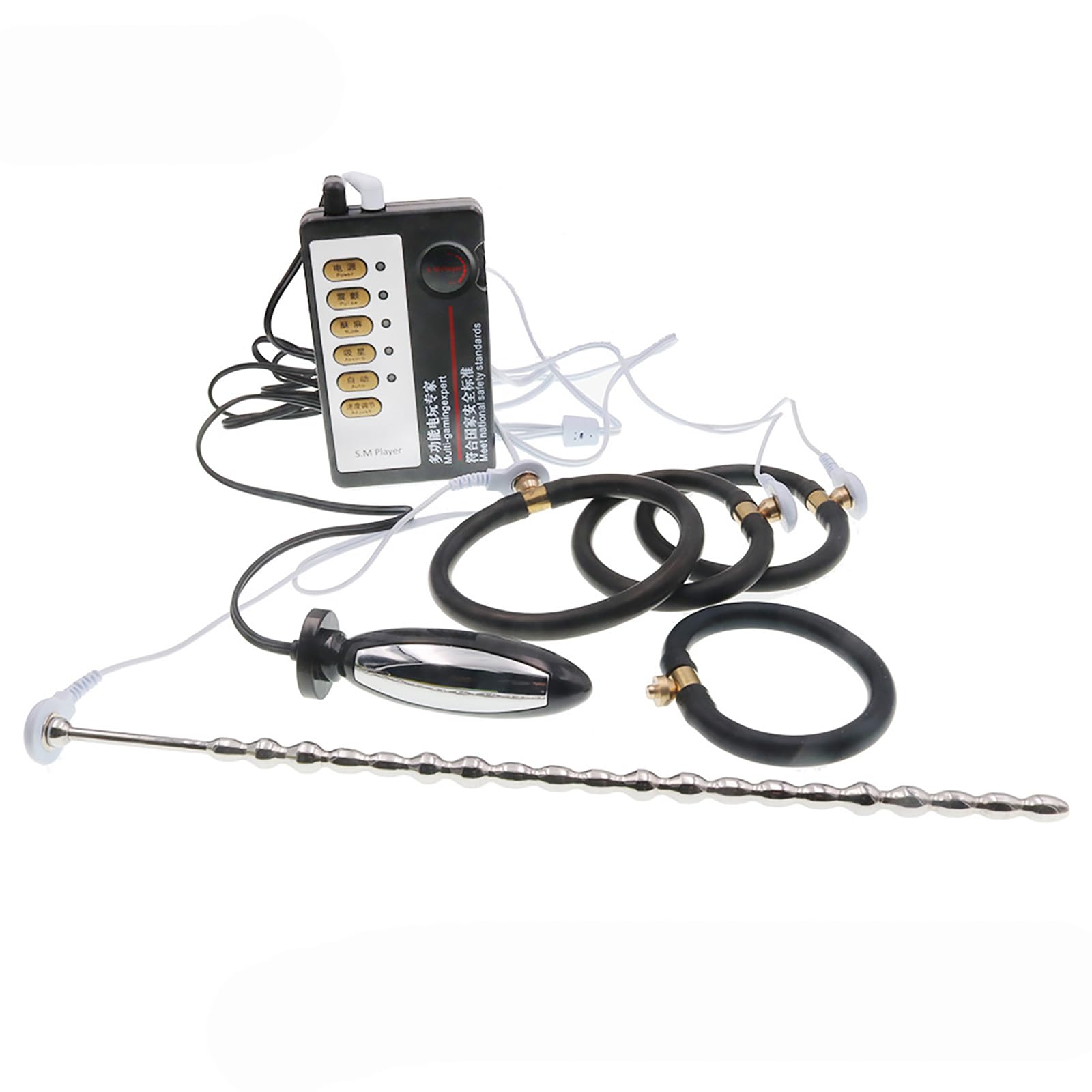 Electrostimulation Sexuelle Kit Plug Anal Anneaux Péniens Dilatateurs Urétraux Pour Hommes Jouets Sexuels En Acier Inoxydable Pour Hommes (D)