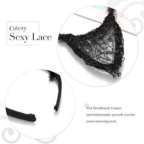 Miniatura 9 de Catery Lindas diademas de orejas de gato, diadema de orejas de conejo de felpa negra, para mujer, accesorios para el cabello, club nocturno,