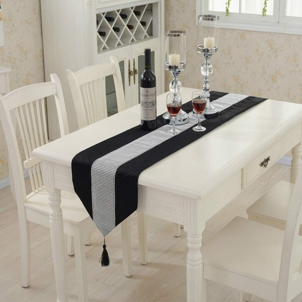 Black Friday - 70% OFF OZXCHIXU TM Wedding Decoration Table Runner Decorations with Diamante Strip and Tassels 13 inch x 72 inch Holiday Deals 🛒 OZXCHIXU TM Wedding Decoration Table Runner Decorations with Diamante Strip and Tassels 13 inch x 72 inch