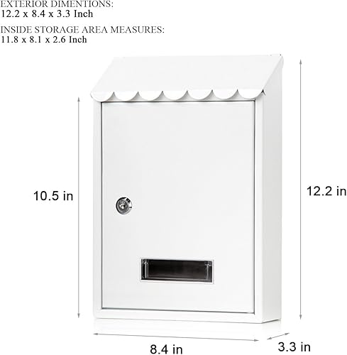 Vista 30 de Buzones con cerradura montados en la pared verticales – Buzones Jssmst con cerradura de llave de capacidad media, cubierta de acero galvanizado a