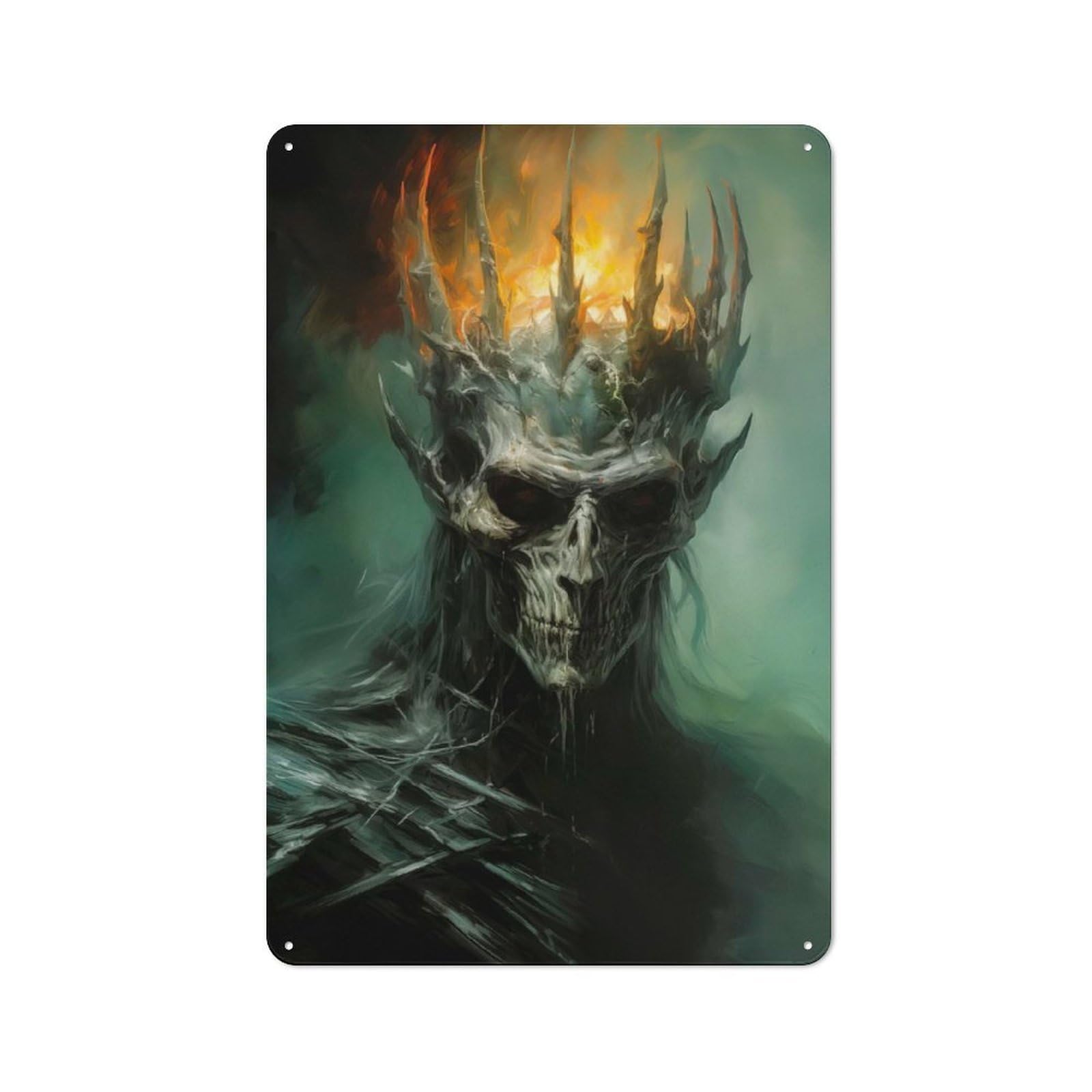 Junmoney Dark Monarch Metal Wall Plaque 30X20cm, Simple Retro Office Wall Decor For Office, Study, Studio Or Hallway