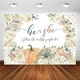 Picture of Avezano Fall Pumpkin Theme Gender Reveal Backdrop He or She Autumn Pumpkin Gender Reveal Party Decorations Little Pumpkin Boy or Girl Baby Shower Photography Background Photo Booth Banner (7x5ft)