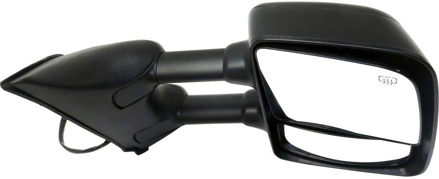 Passenger Side Textured Black Heated Manual Folding With Blind Spot Corner Glass Towing Mirror For Nissan Titan PRO-4X 2008 2009 2010 2011 2012 2013 2014 2015 - NI1321205