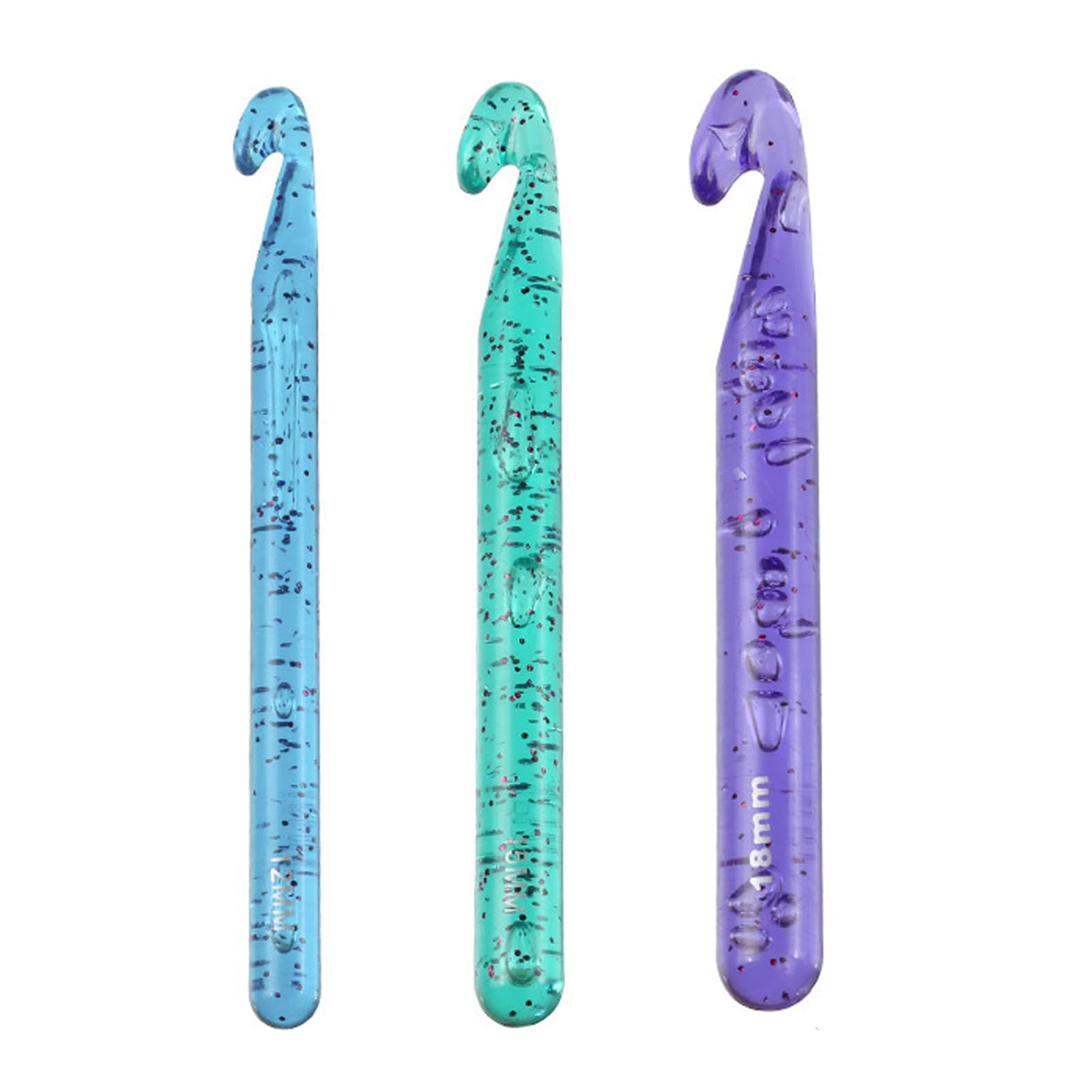 TFAOYS Clear Weave Hook Set Thin Permanent Polystyrene Knitting Probes Novices and Specialists Ergonomic Polystyrene Weave Probes for Hand Fatigue
