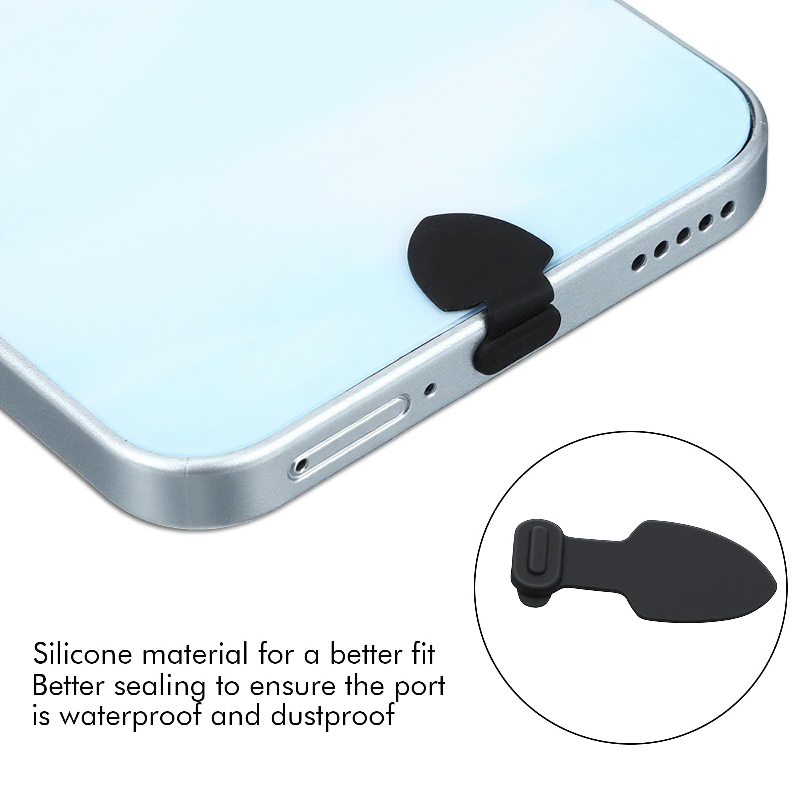 Molain Silikonowe zatyczki przeciwpyłowe USB C, ochrona przed zgubieniem, osłona portu USB C, z 1 szczotką do czyszczenia, ochrona przed kurzem i brudem, do portów typu C, 10 szt