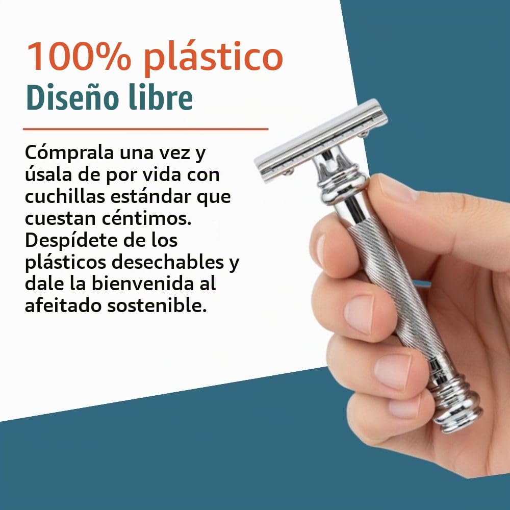 Merkur 2311 - Maquinilla de afeitar (tamao largo, mango pesado), diseo cromado