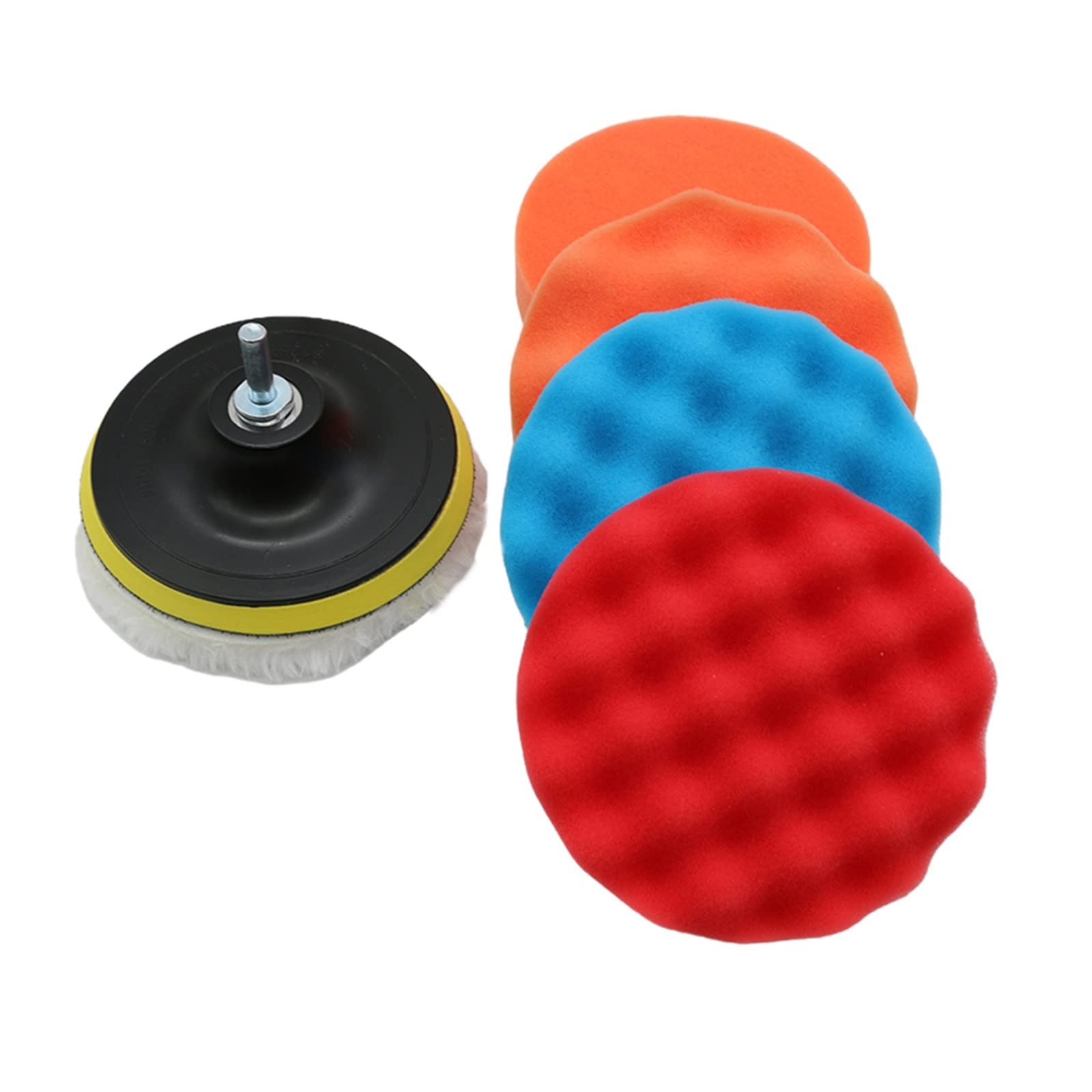 3/4/5/6/7 Pollici Auto Lucidatura Ceretta Spugna Ruota Disco di Lucidatura 12 Pezzi Set Spugna Auto Cura Tampone for Lucidatura Trapano M14 Adattatore Go (Color : 3inchM14)