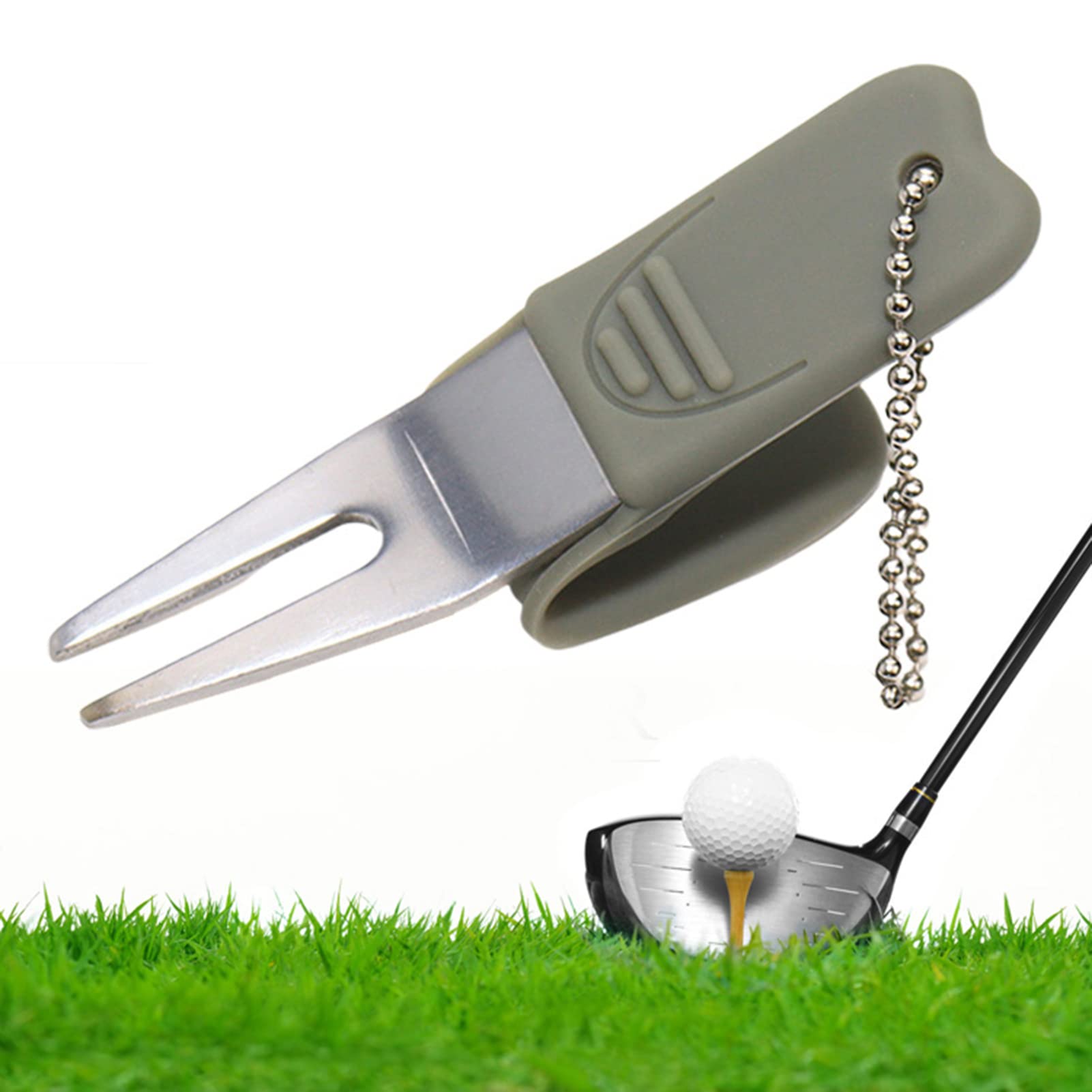 Forcella da Golf Riparazione Divot Fairway Ball Mark Tool Prato Allenamento