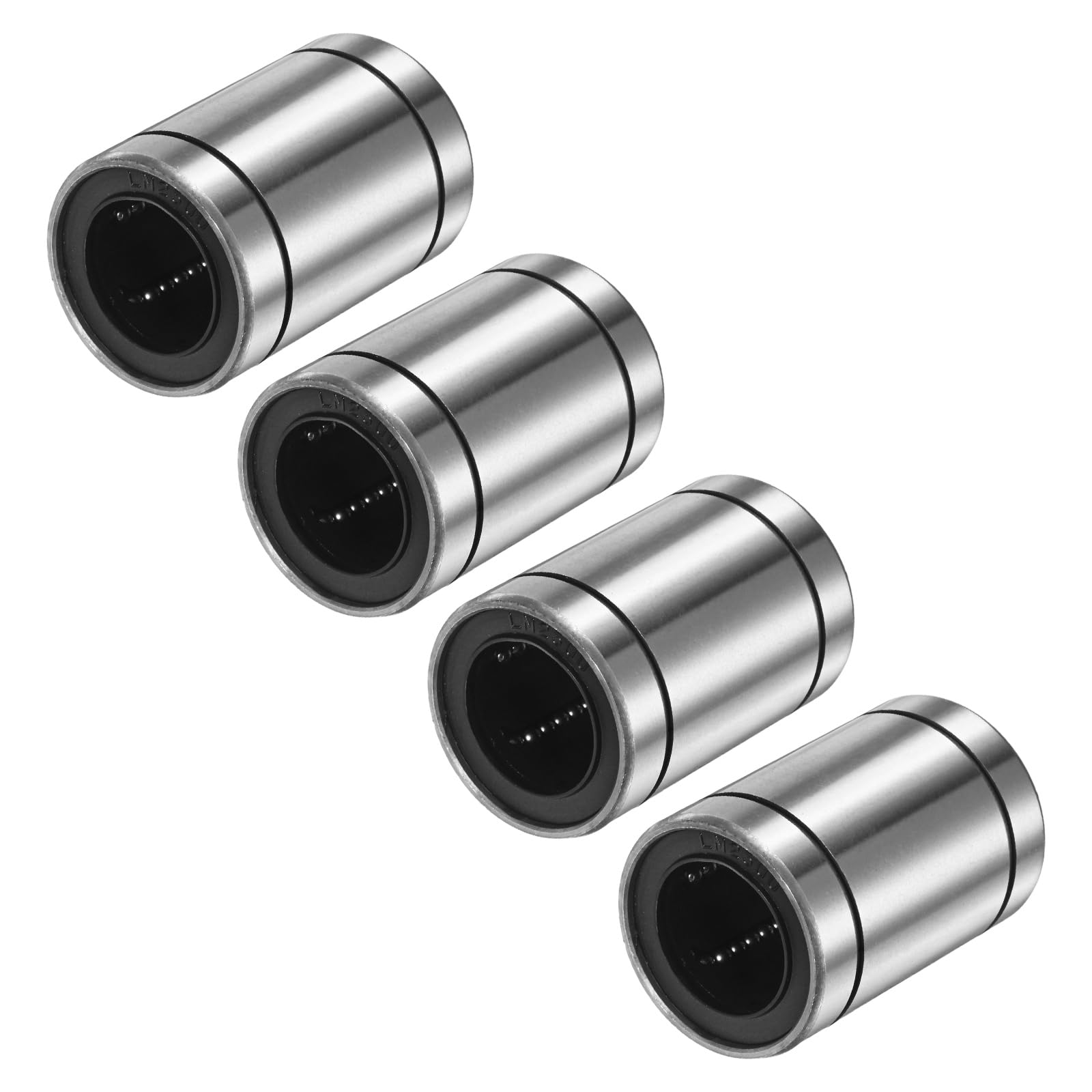 PATIKIL Cojinetes Lineales LM25UU ID 25mm OD 40mm Longitud 59mm 4 Pzas Casquillo Movimiento Lineal Sellado Doble Cara Con Goma Para CNC Grabado