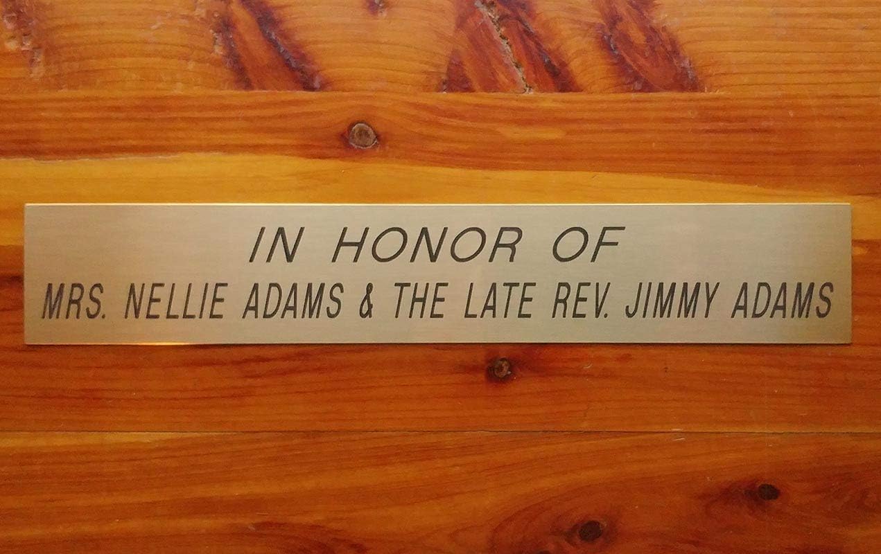 Engraved Solid Brass Name Plate 12"x2"