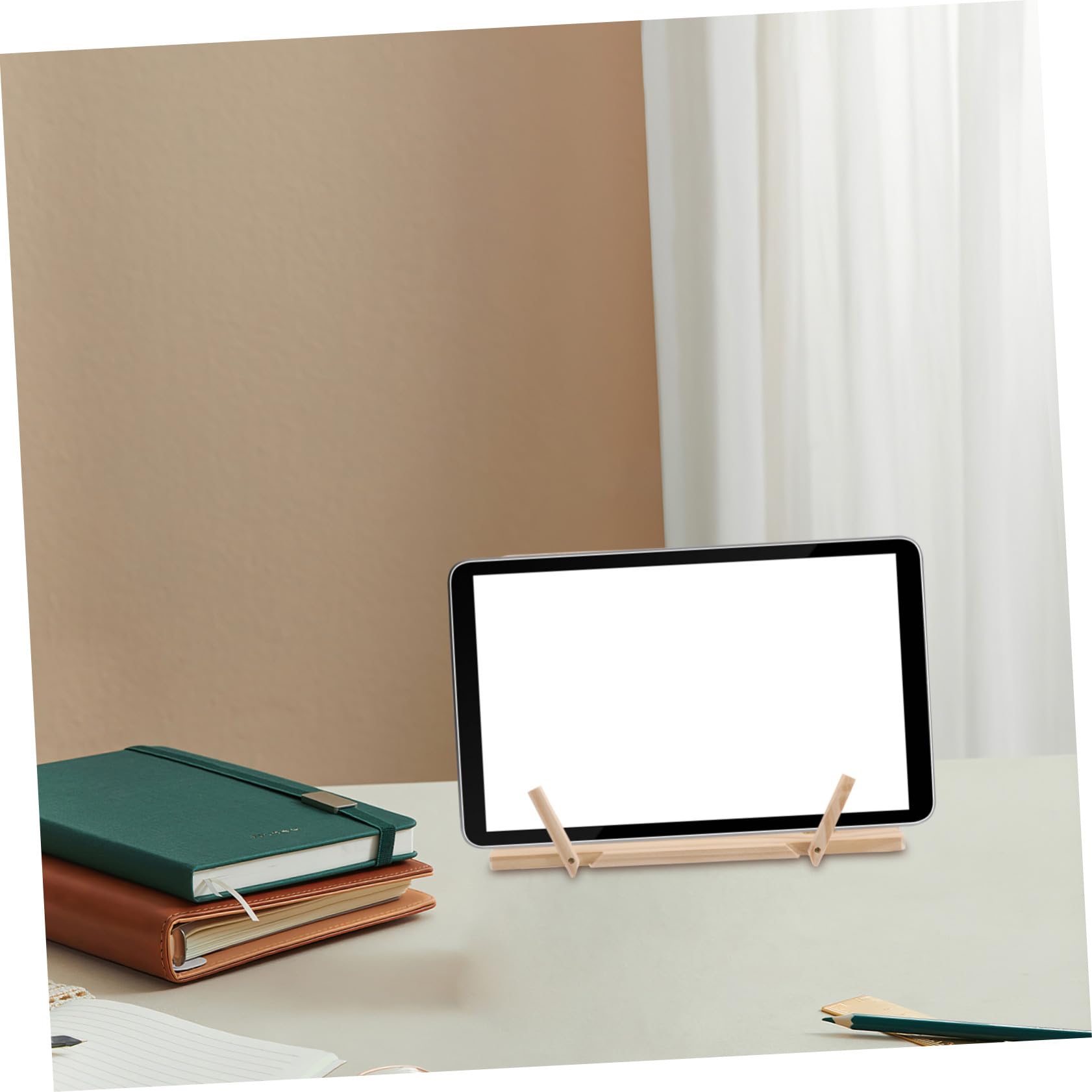 LABRIMP Supporto in Legno Regolabile per Ricettari e Laptop Pieghevole con Fissaggio Pagine
